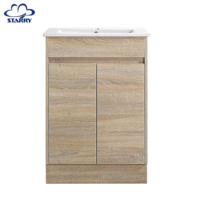 Gloss Basin Ceramics Small Size Ultra Durable Melamine Solid Wood Bathroom Sink Cabinet