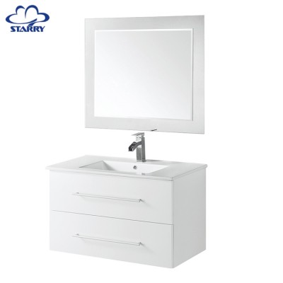 Hot Sale Slim Bathroom Mirror Cabinet Small Solid Wood European Bathroom Vanities With Single Sink